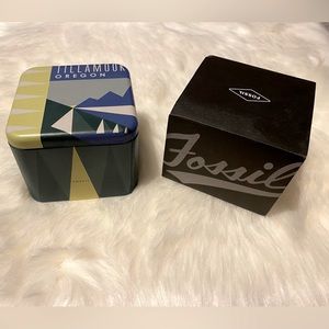 ⭐️5/$25 | FOSSIL | Watch / Jewelry Holder | collectable tin
